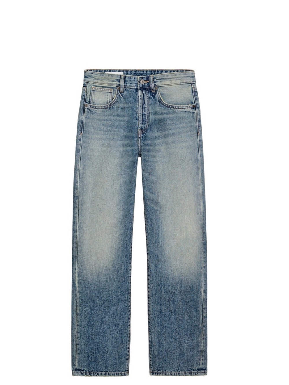 Zara Faded Light Blue Straight Jeans